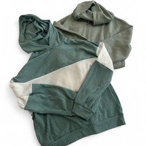 SHEIN Mint Ribbed Hoodie